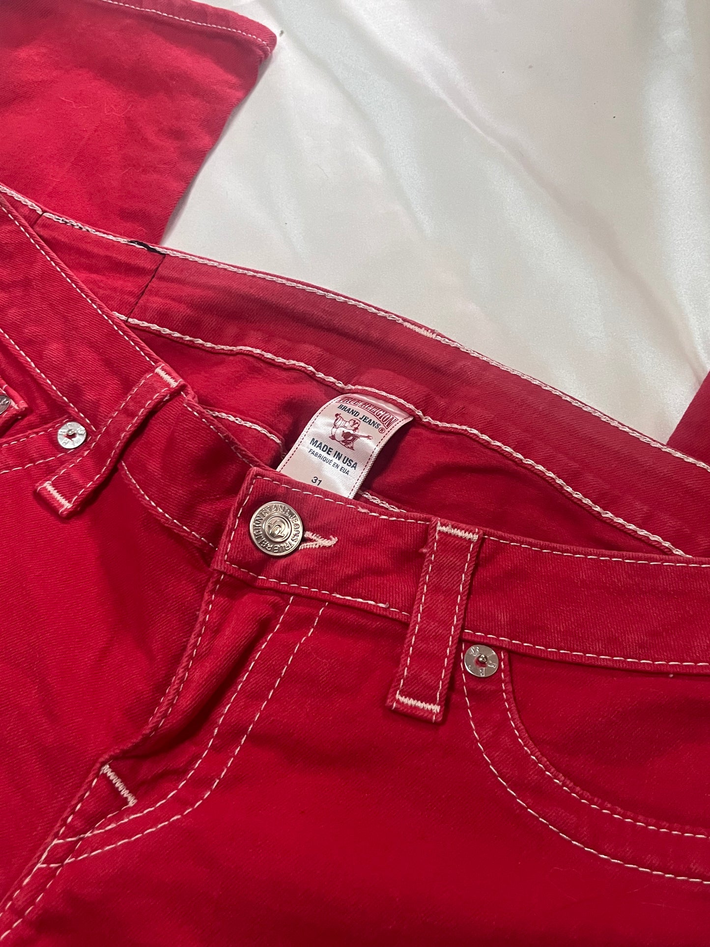 Red Skinny Trues 31”